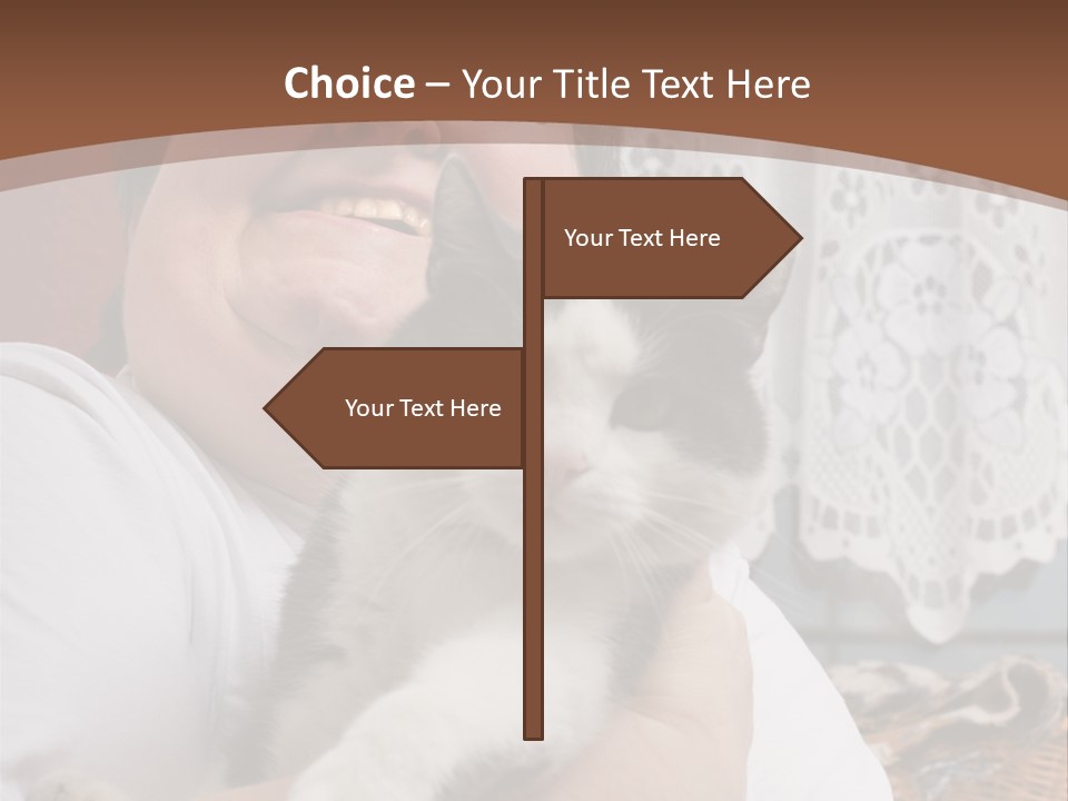 A Woman Is Holding A Cat In Her Arms PowerPoint Template