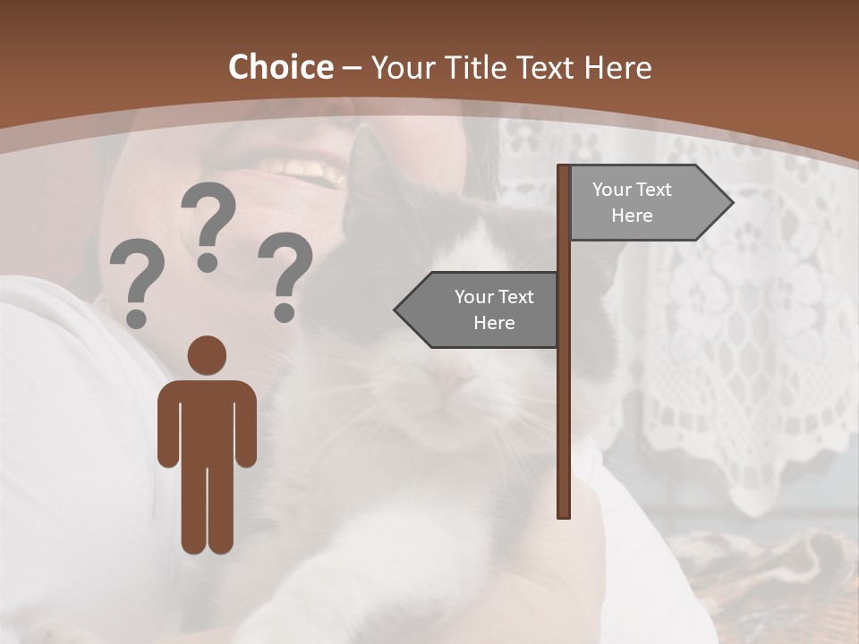 A Woman Is Holding A Cat In Her Arms PowerPoint Template