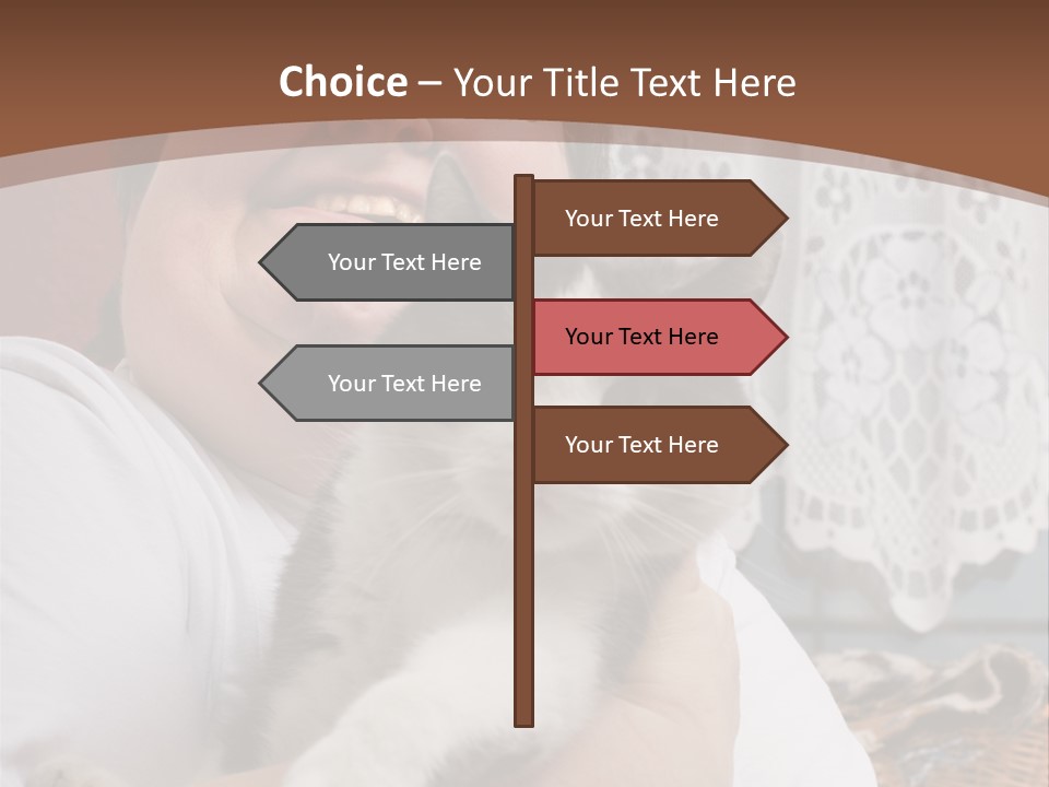 A Woman Is Holding A Cat In Her Arms PowerPoint Template