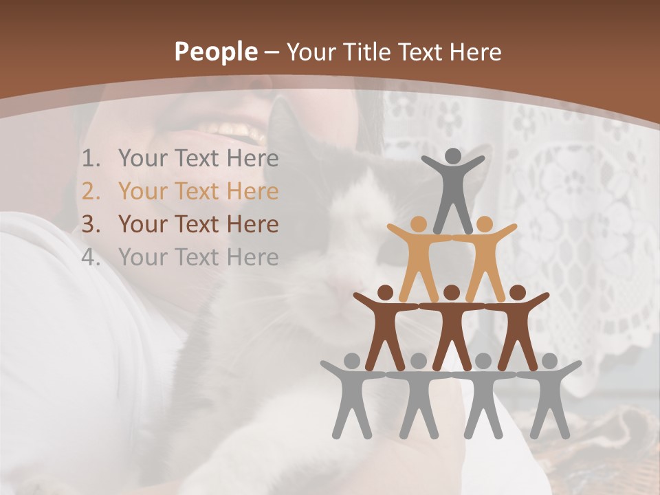 A Woman Is Holding A Cat In Her Arms PowerPoint Template