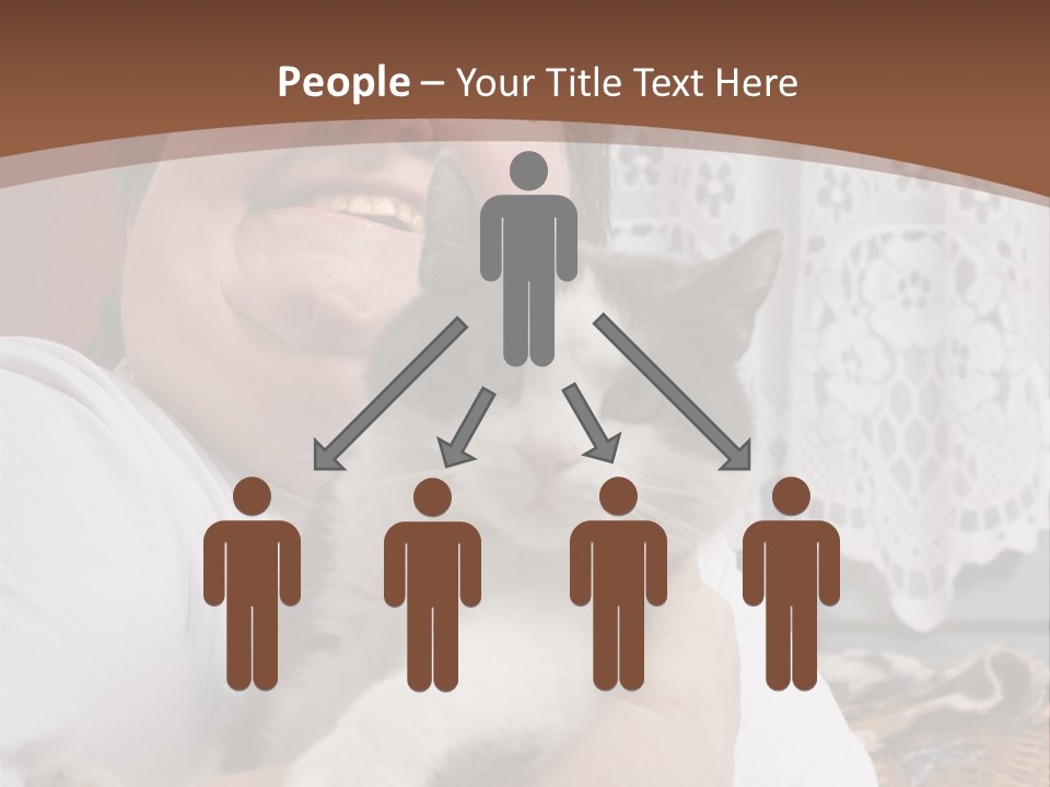 A Woman Is Holding A Cat In Her Arms PowerPoint Template