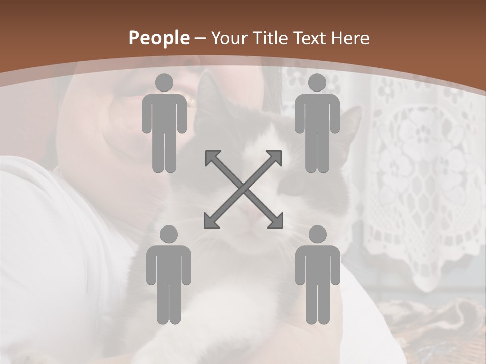 A Woman Is Holding A Cat In Her Arms PowerPoint Template