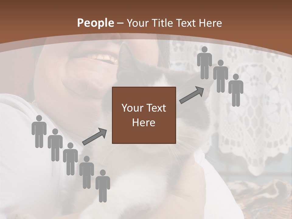 A Woman Is Holding A Cat In Her Arms PowerPoint Template