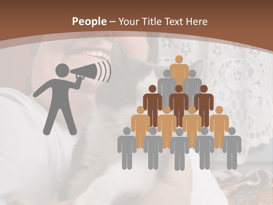 A Woman Is Holding A Cat In Her Arms PowerPoint Template