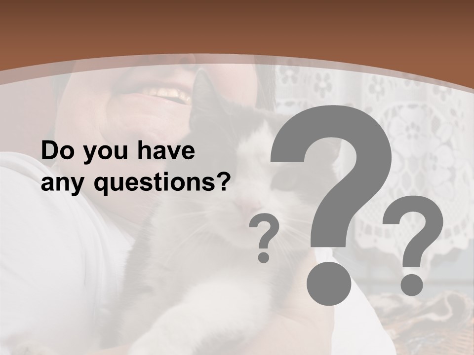 A Woman Is Holding A Cat In Her Arms PowerPoint Template