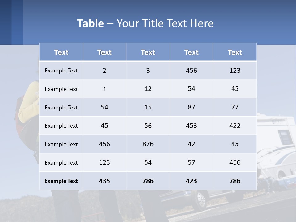 A Man And Woman Standing Next To A Camper PowerPoint Template