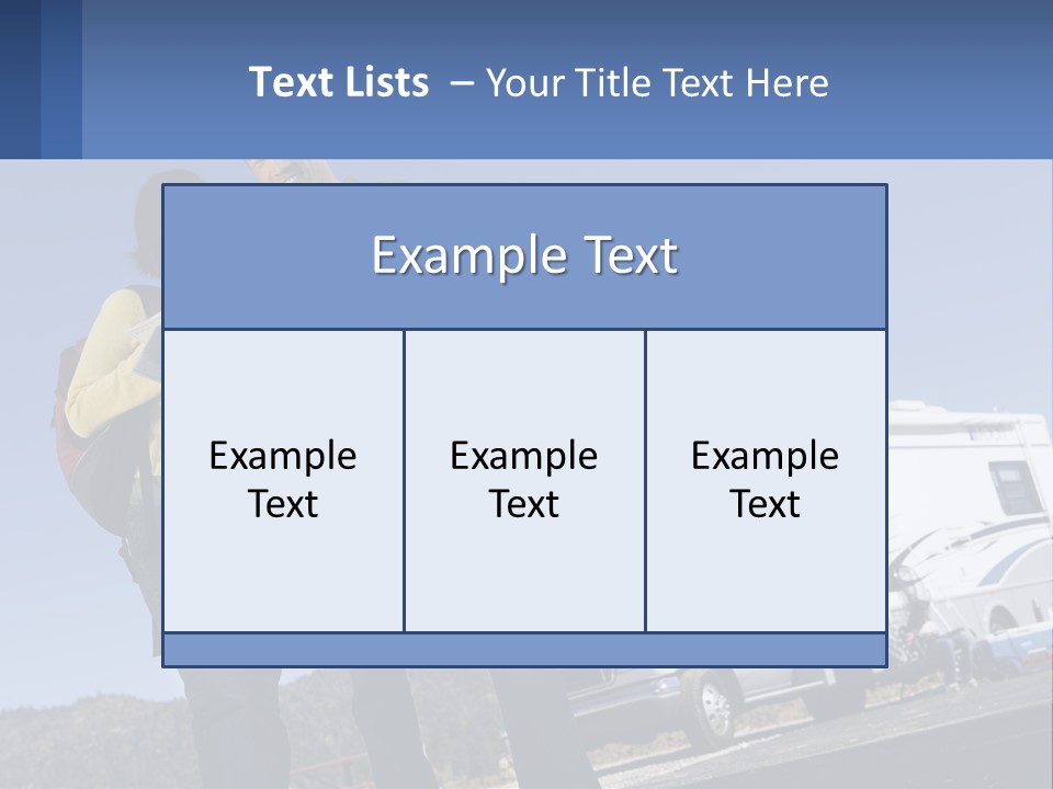 A Man And Woman Standing Next To A Camper PowerPoint Template