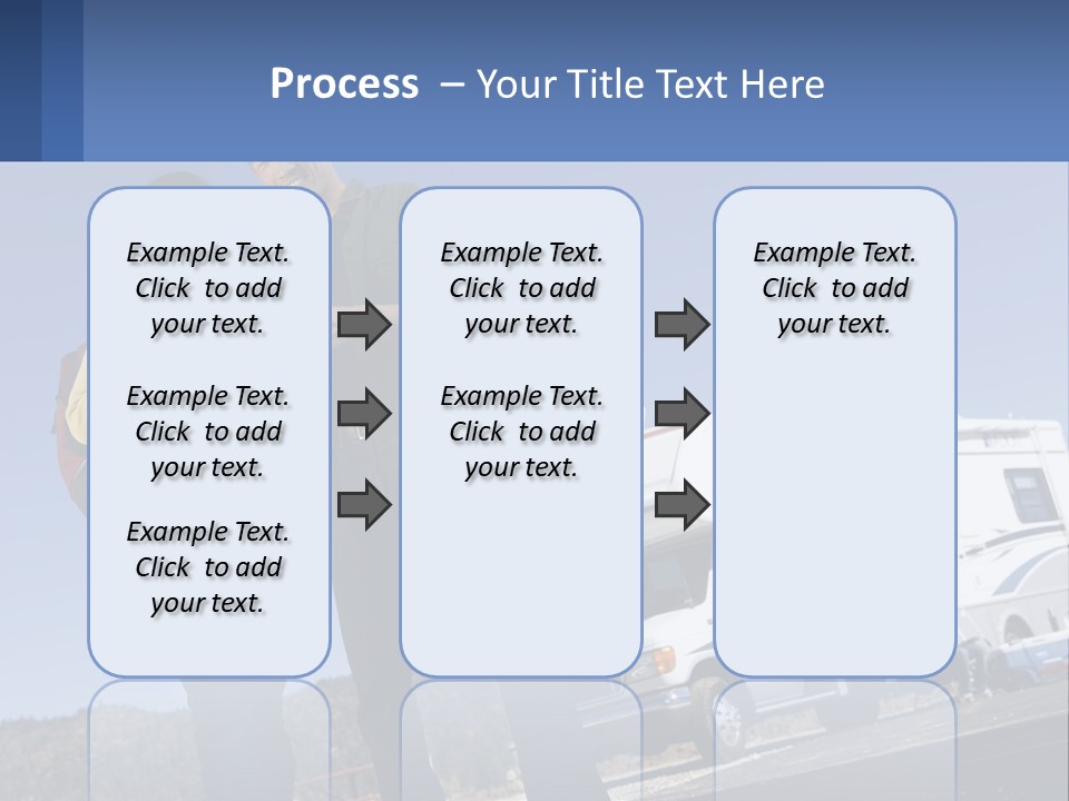 A Man And Woman Standing Next To A Camper PowerPoint Template