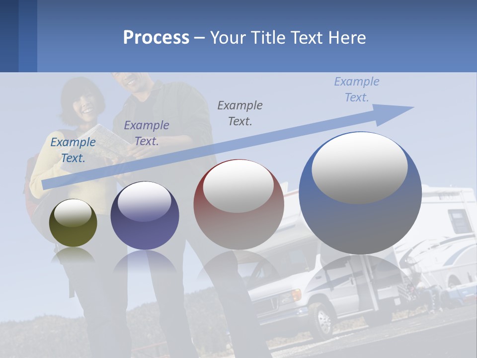 A Man And Woman Standing Next To A Camper PowerPoint Template