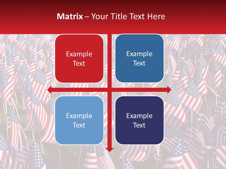 A Field Full Of American Flags With A Name Of Presentation PowerPoint Template