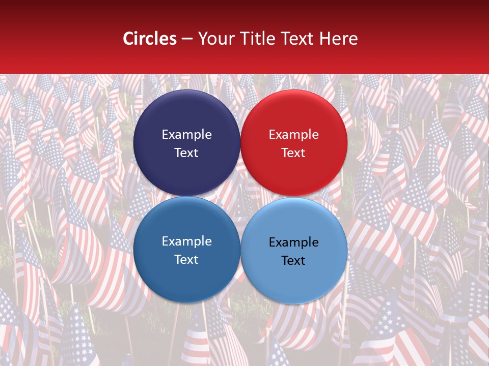 A Field Full Of American Flags With A Name Of Presentation PowerPoint Template