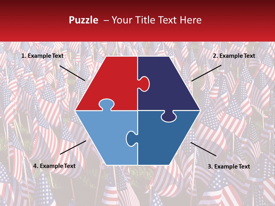 A Field Full Of American Flags With A Name Of Presentation PowerPoint Template