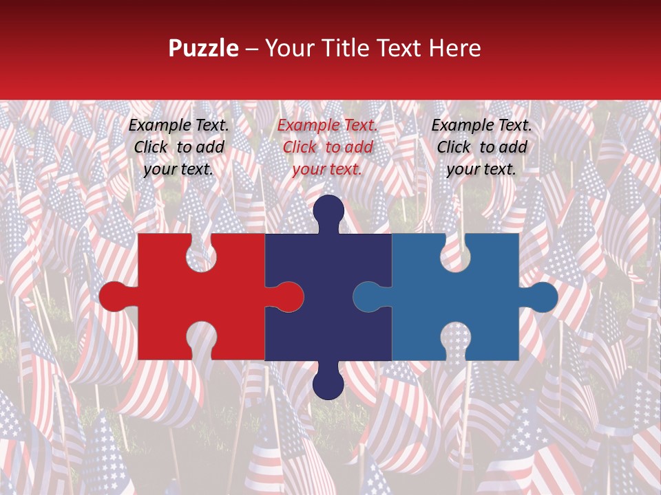 A Field Full Of American Flags With A Name Of Presentation PowerPoint Template