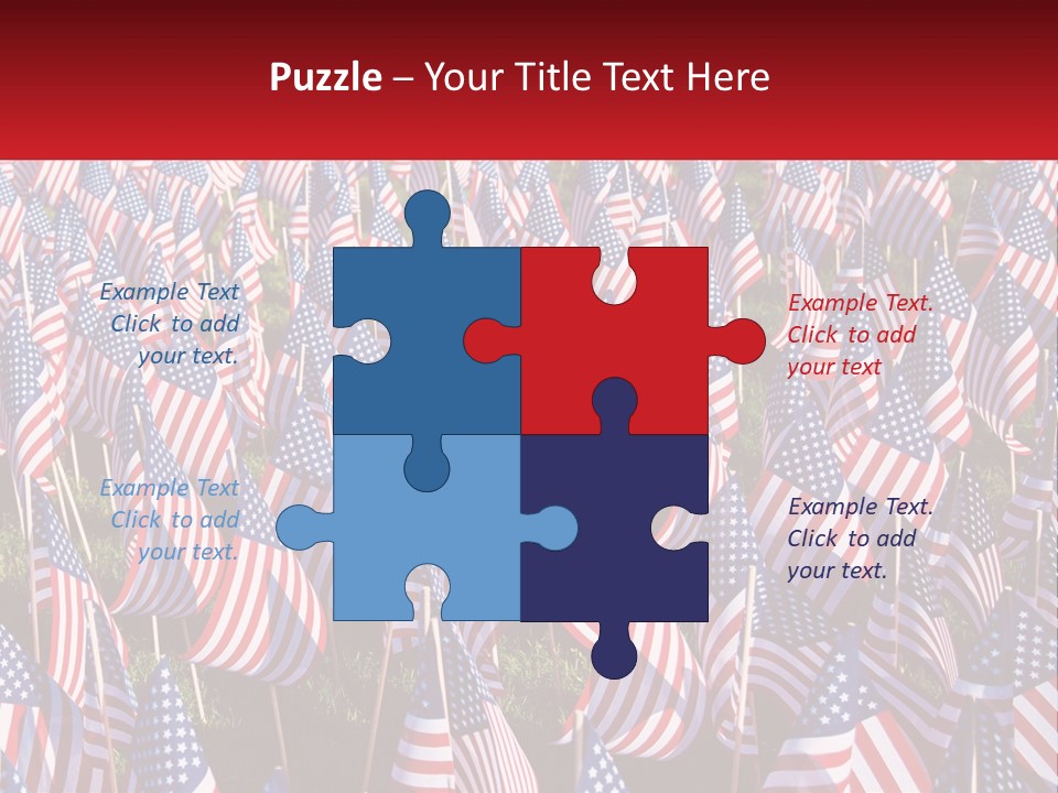 A Field Full Of American Flags With A Name Of Presentation PowerPoint Template