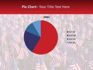 A Field Full Of American Flags With A Name Of Presentation PowerPoint Template