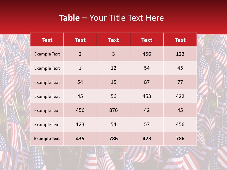 A Field Full Of American Flags With A Name Of Presentation PowerPoint Template
