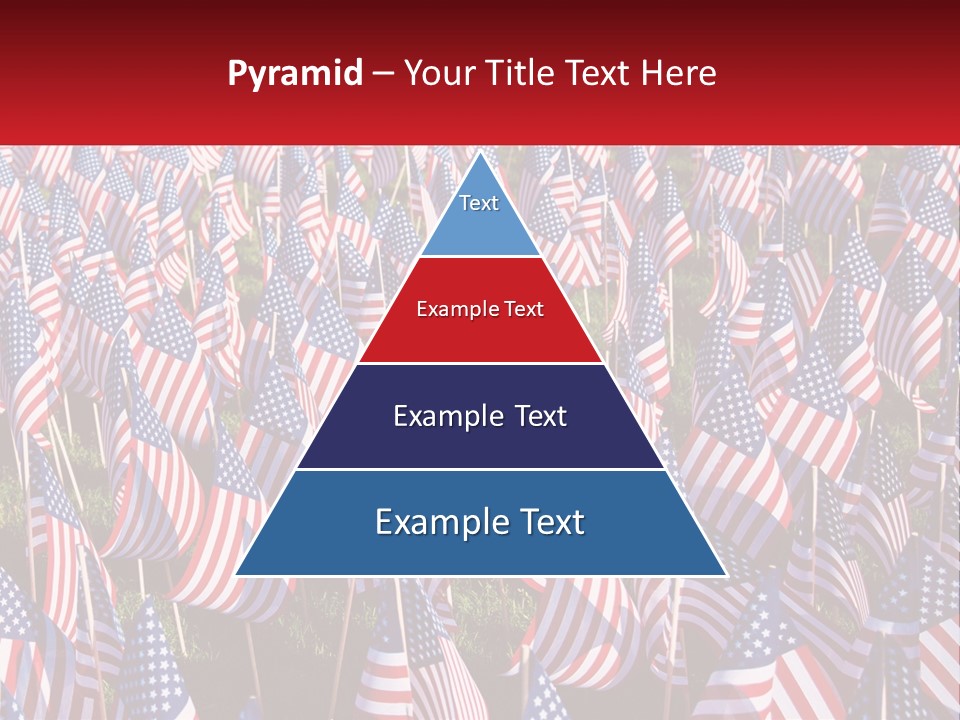 A Field Full Of American Flags With A Name Of Presentation PowerPoint Template