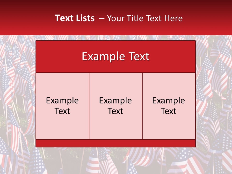 A Field Full Of American Flags With A Name Of Presentation PowerPoint Template