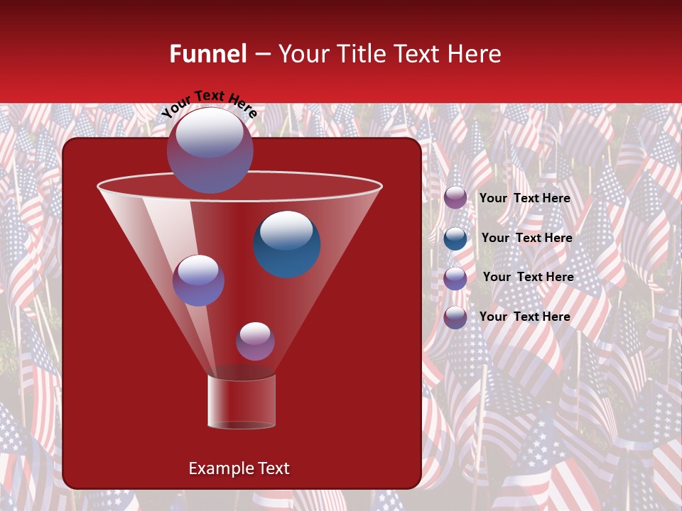 A Field Full Of American Flags With A Name Of Presentation PowerPoint Template
