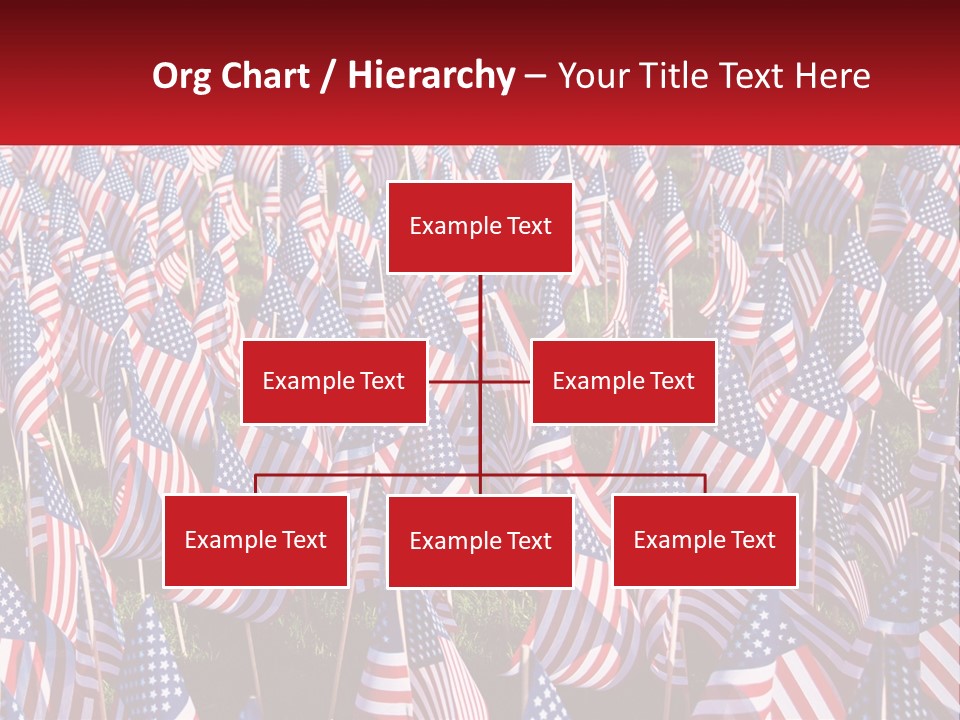 A Field Full Of American Flags With A Name Of Presentation PowerPoint Template