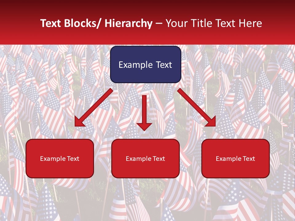 A Field Full Of American Flags With A Name Of Presentation PowerPoint Template