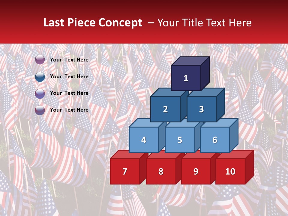 A Field Full Of American Flags With A Name Of Presentation PowerPoint Template