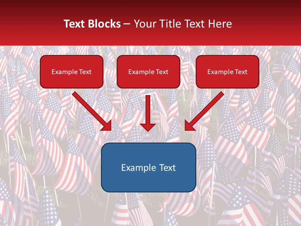 A Field Full Of American Flags With A Name Of Presentation PowerPoint Template