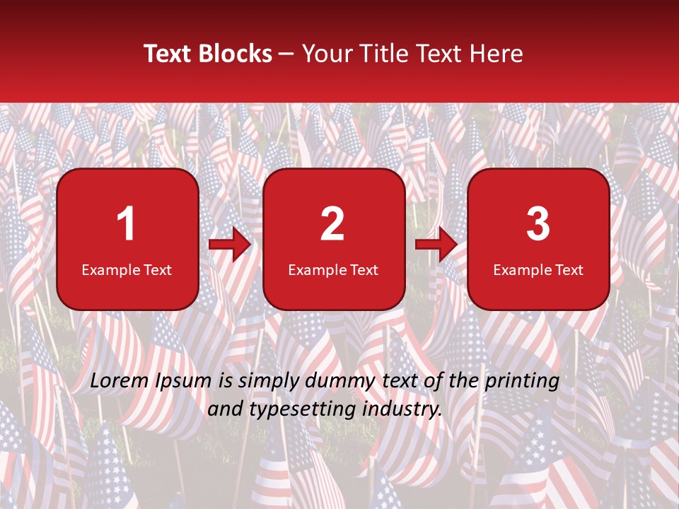 A Field Full Of American Flags With A Name Of Presentation PowerPoint Template