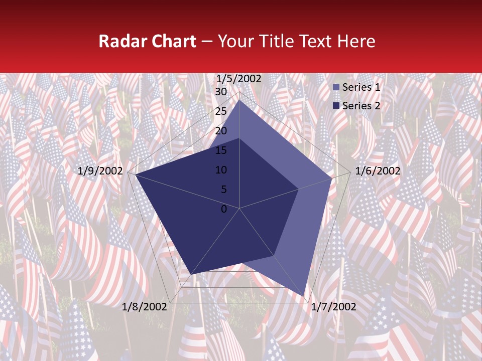 A Field Full Of American Flags With A Name Of Presentation PowerPoint Template