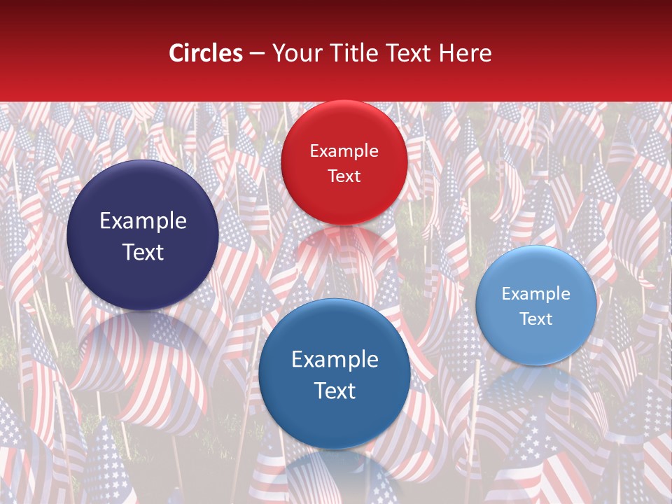 A Field Full Of American Flags With A Name Of Presentation PowerPoint Template