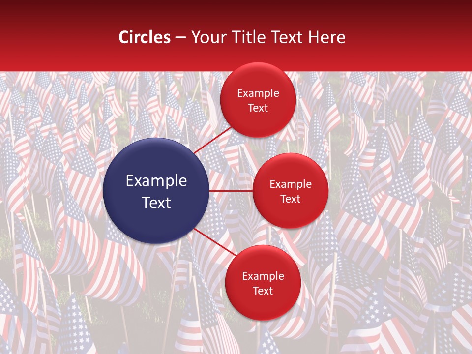 A Field Full Of American Flags With A Name Of Presentation PowerPoint Template