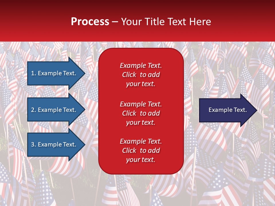 A Field Full Of American Flags With A Name Of Presentation PowerPoint Template