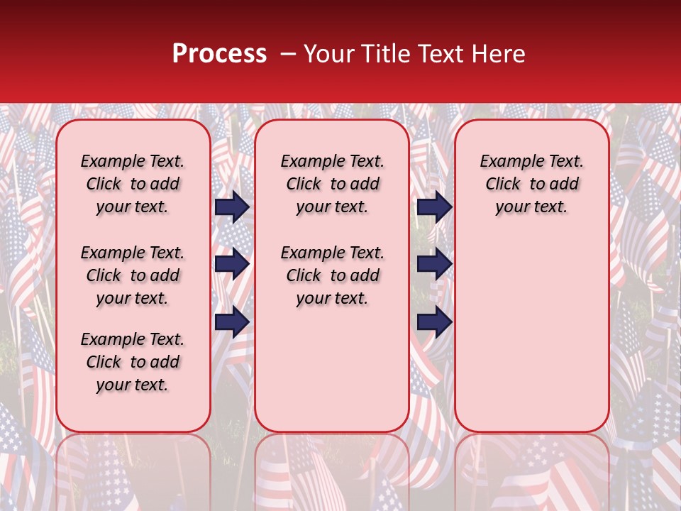 A Field Full Of American Flags With A Name Of Presentation PowerPoint Template