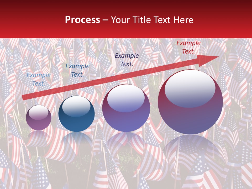 A Field Full Of American Flags With A Name Of Presentation PowerPoint Template