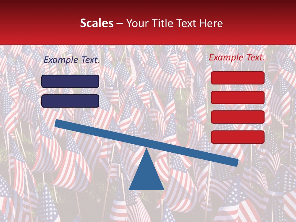 A Field Full Of American Flags With A Name Of Presentation PowerPoint Template