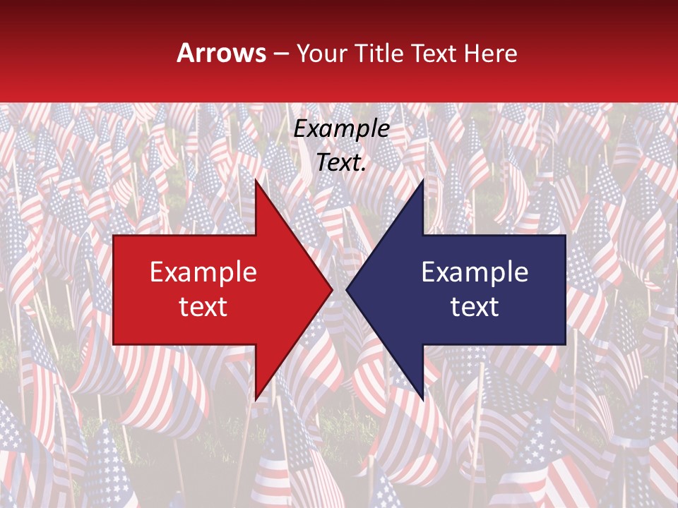 A Field Full Of American Flags With A Name Of Presentation PowerPoint Template