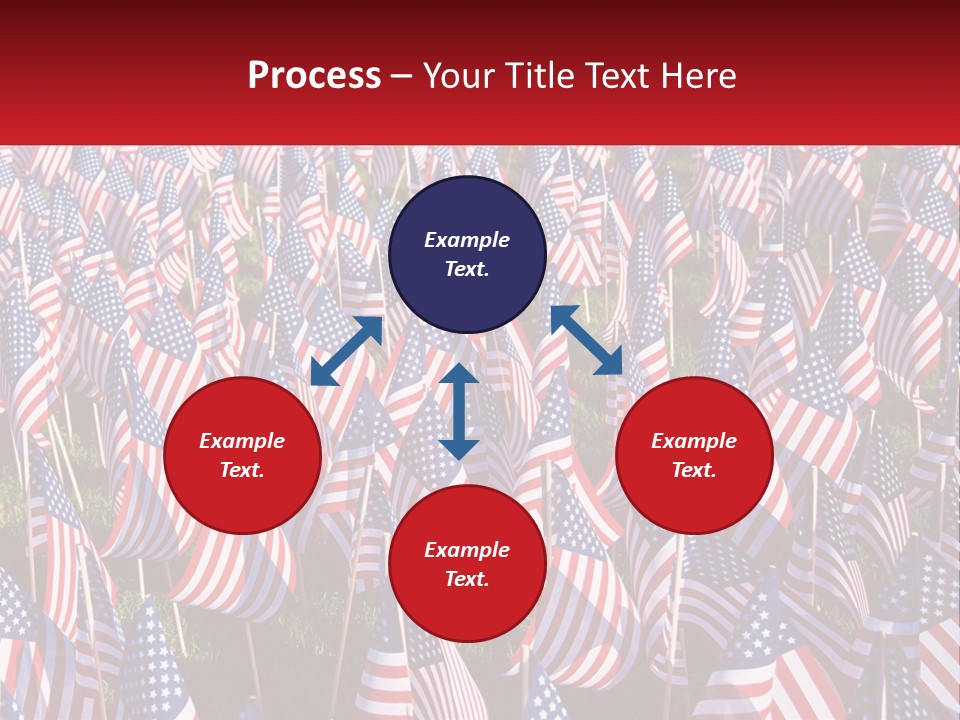 A Field Full Of American Flags With A Name Of Presentation PowerPoint Template