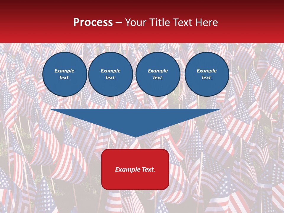 A Field Full Of American Flags With A Name Of Presentation PowerPoint Template