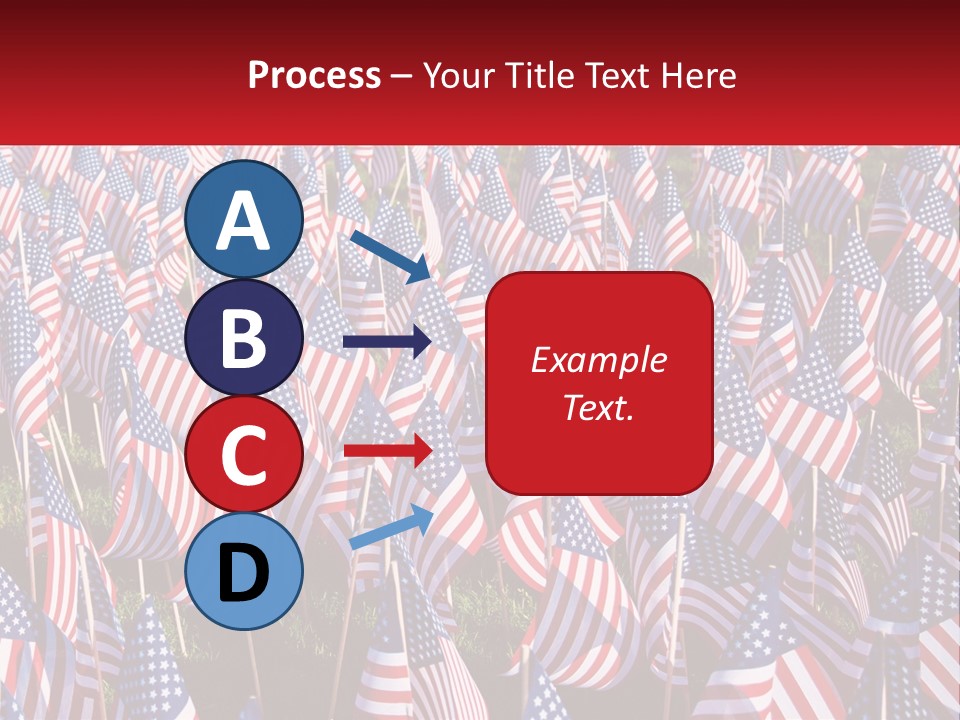 A Field Full Of American Flags With A Name Of Presentation PowerPoint Template