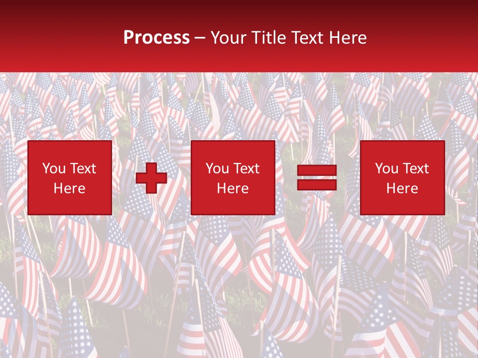 A Field Full Of American Flags With A Name Of Presentation PowerPoint Template