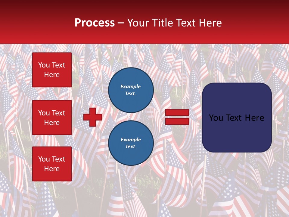 A Field Full Of American Flags With A Name Of Presentation PowerPoint Template