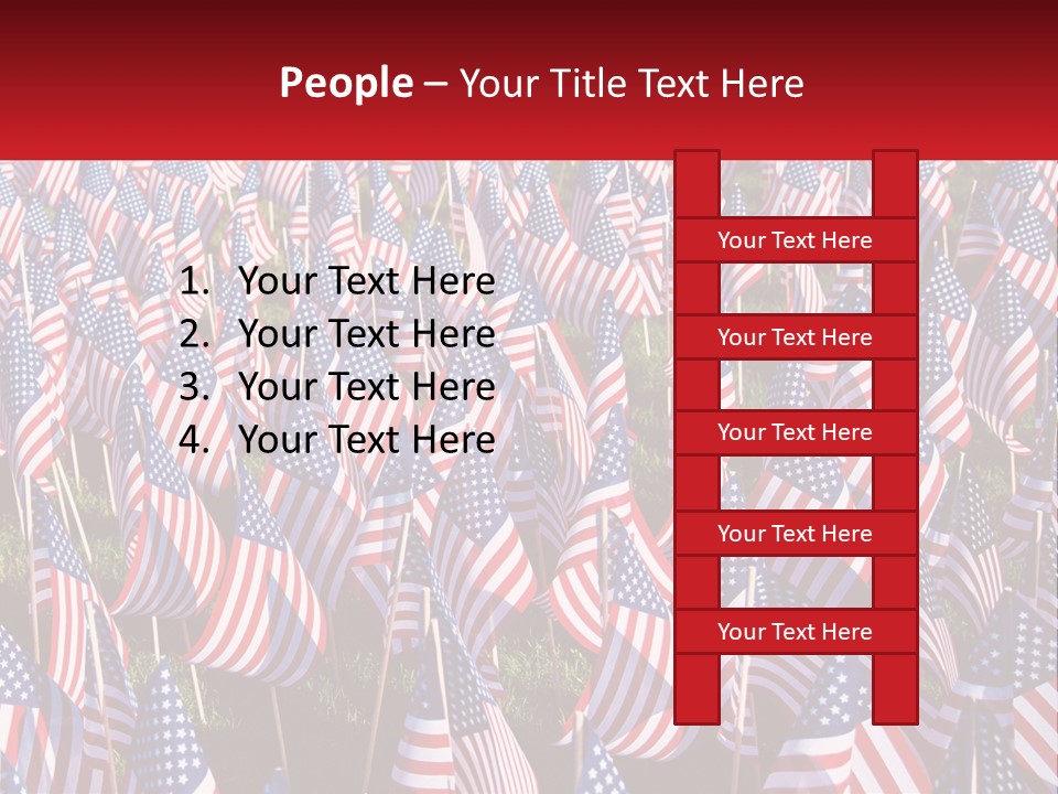 A Field Full Of American Flags With A Name Of Presentation PowerPoint Template