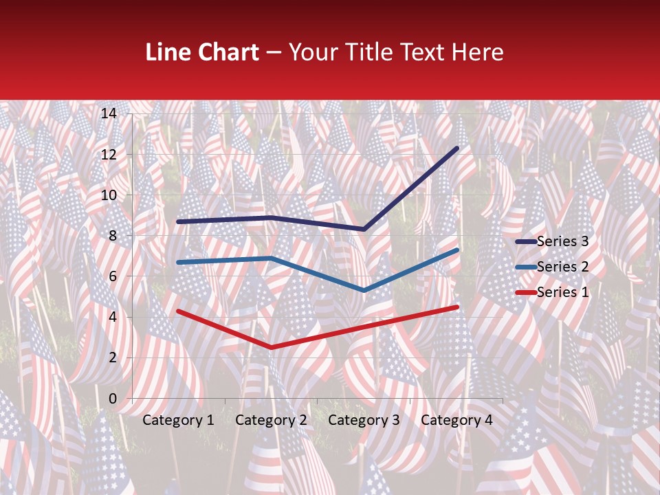 A Field Full Of American Flags With A Name Of Presentation PowerPoint Template