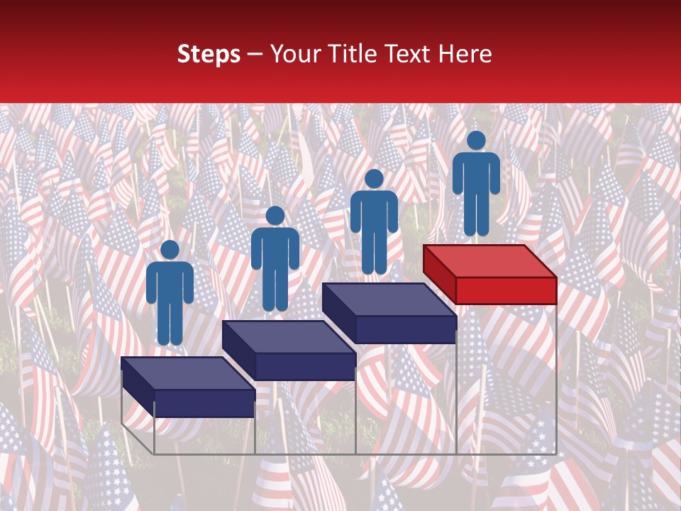 A Field Full Of American Flags With A Name Of Presentation PowerPoint Template