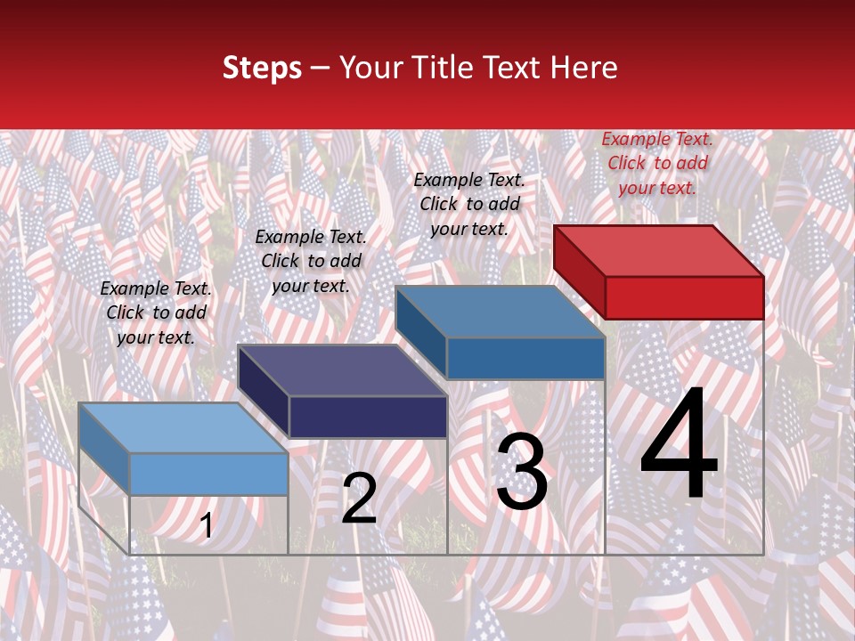 A Field Full Of American Flags With A Name Of Presentation PowerPoint Template