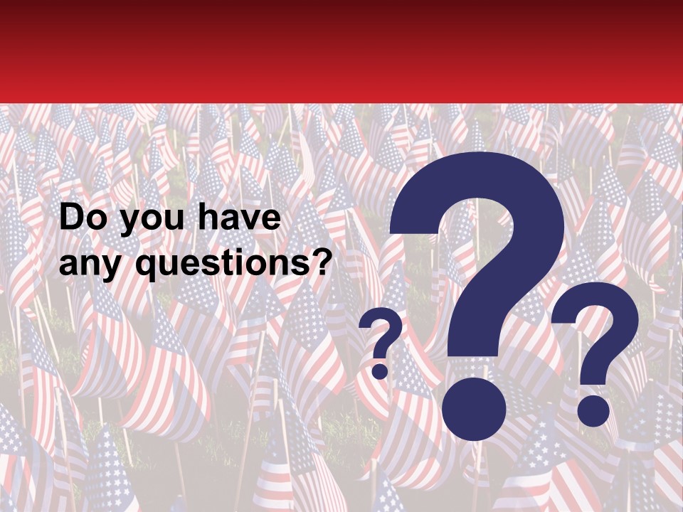 A Field Full Of American Flags With A Name Of Presentation PowerPoint Template