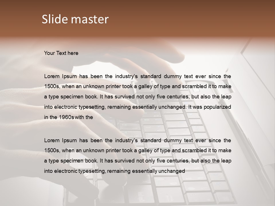 A Person Typing On A Laptop With Their Hands PowerPoint Template