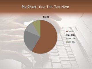 A Person Typing On A Laptop With Their Hands PowerPoint Template