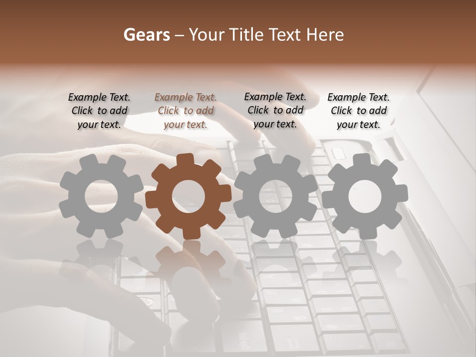 A Person Typing On A Laptop With Their Hands PowerPoint Template