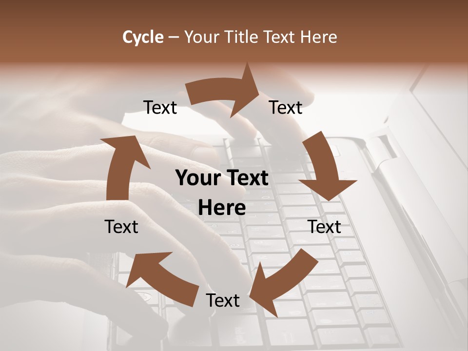 A Person Typing On A Laptop With Their Hands PowerPoint Template